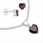 Preview: Granat-Herz-SET 4-teilig Silber-2,67 Karat