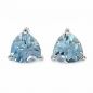 Preview: Ohrringe/Ohrstecker Trillion (Dreiecke)-Blautopas-925Silber-Rhodiniert-2,40Karat