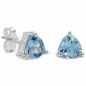 Preview: Ohrringe/Ohrstecker Trillion (Dreiecke)-Blautopas-925Silber-Rhodiniert-2,40Karat