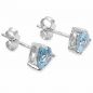 Preview: Ohrringe/Ohrstecker Trillion (Dreiecke)-Blautopas-925Silber-Rhodiniert-2,40Karat