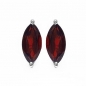 Preview: Ohrringe/Ohrstecker Granat-Marquiseschliff-1,30 Karat-Sterling Silber Rhodiniert