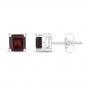 Preview: Ohrstecker Quadrate-Granat-925Silber-Rhodiniert-1Karat