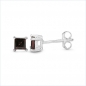 Preview: Ohrringe/Ohrstecker Quadrat Black Saphir-Sterling Silber-Rhodiniert 1,00 Karat