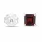 Preview: Ohrstecker Quadrate-Granat-925Silber-Rhodiniert-1Karat