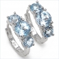 Preview: Edle Blau Topas Ohrringe-925 Sterling Silb.- Rhodiniert 5,60 Karat