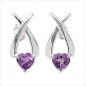 Preview: Ohrringe/Stecker Amethyst-Herzen Silber Rhod.-1,40Karat