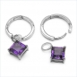 Preview: Edle Amethyst Ohrringe/Creolen-Silber Rhod.-3,00 Karat