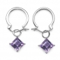 Preview: Edle Amethyst Ohrringe/Creolen-Silber Rhod.-3,00 Karat