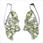 Preview: Collier/Kette mit Peridot-Blumen-Anhänger-925Silber Rhodiniert