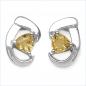 Preview: Ohrstecker 925 St.Silber-Rhodiniert-m.Citrin 0,90 Karat