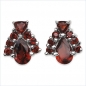 Preview: Granat Ohrstecker-16 Edelsteine-925 Sterling Silber-1,74 Karat