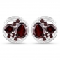 Preview: Elegante Granat-Ohrringe-14 Edelsteine-925 Sterling Silber Rhod.-5,50 Karat