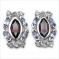 Preview: Granat/Tansanit/White-Topas-Ohrringe/Stecker 2,62 Karat