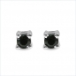 Preview: Ohrringe/Ohrstecker Schwarze Saphire-925 Sterling Silber-Rhodiniert-0,20 Karat