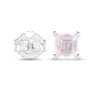 Preview: Rosenquarz Ohrringe/Ohrstecker Quadrat-925 Sterling Silber-Rhodin.-0,40 Karat