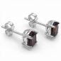 Preview: Ohrringe/Ohrstecker Ovale-SmokyTopas/Rauchquarz-1,40 Karat-Silber Rhodiniert