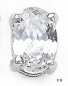 Preview: Herren-Ohrring/Ohrstecker White Zirkonia-Oval-925 Silber-Rhodiniert 1,00 Karat