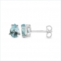 Preview: Ohrstecker Blue Topas 925 Sterling Silber- Rhodiniert-1,70 Karat