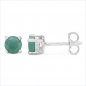 Preview: Ohrringe/Ohrstecker Smaragd-925 Sterling Silber-Rhodiniert-1,00 Karat