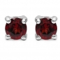 Preview: Granat Ohrringe/Ohrstecker-Sterling Silber-Rhodiniert-1,20 Karat