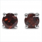 Preview: Granat Ohrringe/Ohrstecker-Sterling Silber-Rhodiniert-1,20 Karat