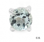 Preview: Herrenschmuck/Herrenohrring runder, blauer Zirkonia-0,38 Karat-Silber Rhodiniert