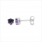 Preview: Amethyst-Ohrringe/Stecker Trillion-925 Silber-Rhodiniert-0,90 Karat