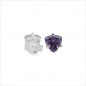 Preview: Amethyst-Ohrringe/Stecker Trillion-925 Silber-Rhodiniert-0,90 Karat