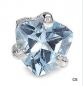 Preview: Herrenschmuck Ohrring/Ohrstecker Blautopas-925 Sterling Silber Rhod.-0,50 Karat