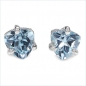 Preview: Ohrstecker Blue Topas 925 Sterling Silber Rhod.-1,00 Karat