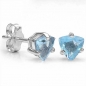 Preview: Ohrringe/Ohrstecker Blautopas-Dreiecke-925 Sterling Silber Rhod.-0,50 Karat