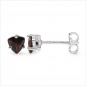 Preview: Granat Ohrringe/Ohrstecker-Trillion-Sterling Silber- Rhodiniert 1,00 Karat