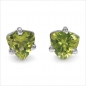 Preview: Ohrstecker Trillion-Peridot 925 Sterl.Silber-Rhodiniert 0,90 Karat