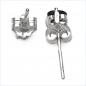 Preview: Herren-Ohrring/Ohrstecker Quadrat Schwarzer Saphir-Sterling Silber-Rhodiniert