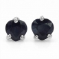 Preview: Ohrstecker Black Saphir-Herz Silber-Rhodiniert 0,70 Karat