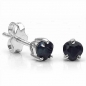 Preview: Ohrstecker Black Saphir-Herz Silber-Rhodiniert 0,70 Karat