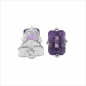 Preview: Ohrringe/Ohrstecker rechteckige Amethyste 925 Sterling Silber Rhod.-1,70 Karat