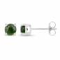 Preview: Ohrstecker/Ohrringe Chromdiopsid 925 Silber Rhodiniert