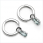 Preview: Ohrringe/Creole mit Blue-Topas 925-Silber- Rhodiniert 0,60 Karat