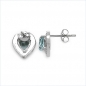 Preview: Ohrstecker Blautopas-Herz-925 Sterling Silber-Rhodiniert-1,60 Karat