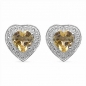 Preview: Ohrstecker Citrin-Herz-925 Silber-Rhodin.-1,40 Karat