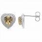Preview: Ohrstecker Citrin-Herz-925 Silber-Rhodin.-1,40 Karat