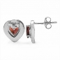 Preview: Ohrstecker Herz-Sterling Silber-Rhodiniert-mit Granat-1,60 Karat