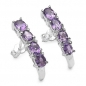 Preview: Ohrringe/Halbcreolen-mit Amethyst-1,29 Karat-925 Silber Rhodiniert