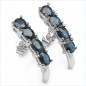 Preview: Ohrringe-2 Karat-mit 8 Blue Saphiren 925 Silber Rhodiniert