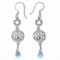 Preview: Diamant/Blauopas-Ohrringe-2,95 Karat-Silber/Rhodiniert-2,95 Karat