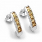 Preview: Edle Citrin Ohrringe/Halbcreolen Sterling Silber-1,00 Karat
