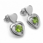 Preview: Ohrstecker Herz-Sterling Silber-Rhodiniert-mit Peridot-1,80 Karat
