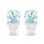 Preview: Elegante Blautopas/Weißtopas-Ohrringe/Ohrstecker-925Sterling Silber Rh.1,65 Karat