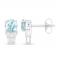 Preview: Elegante Blautopas/Weißtopas-Ohrringe/Ohrstecker-925Sterling Silber Rh.1,65 Karat